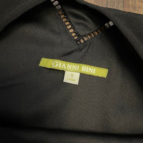 Gianni Bini Solid Black Cutout Slip Dress - Picture 4 of 8